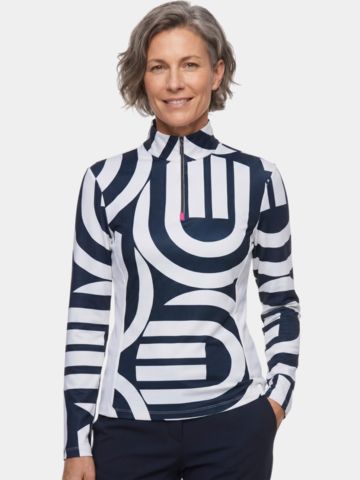 Valiente Druck 1/2 Zip Stretch Thermo Midlayer navy