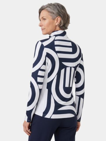 Valiente Druck 1/2 Zip Stretch Thermo Midlayer navy
