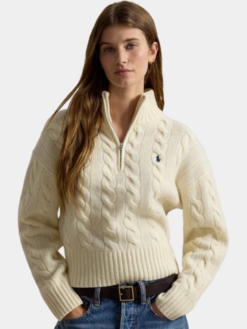 Polo Ralph Lauren knitted troyer ecru