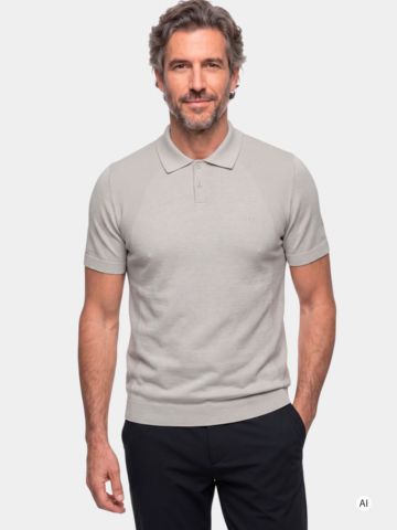 BOSS KN_Momentum-Lite PS Knit Polo písek
