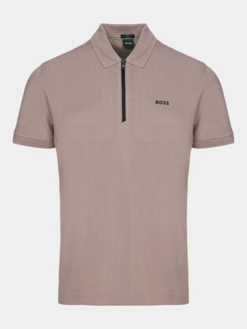 BOSS PL_Urban Tech polokošile s polovičním rukávem taupe
