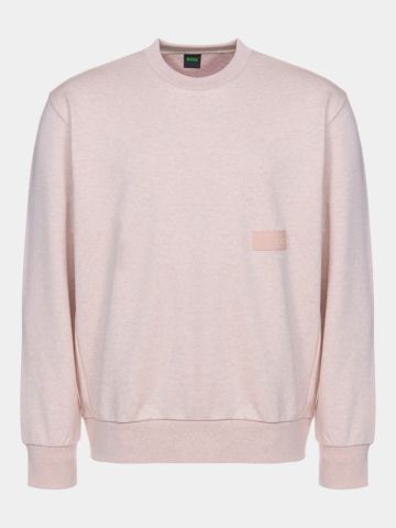 BOSS SW_Crewneck Stretch Midlayer růžová