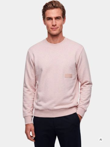 BOSS SW_Crewneck Stretch Midlayer růžová