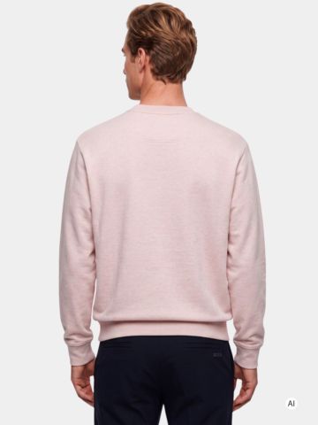 BOSS SW_Crewneck Stretch Midlayer růžová