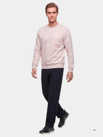 BOSS SW_Crewneck Stretch Midlayer růžová