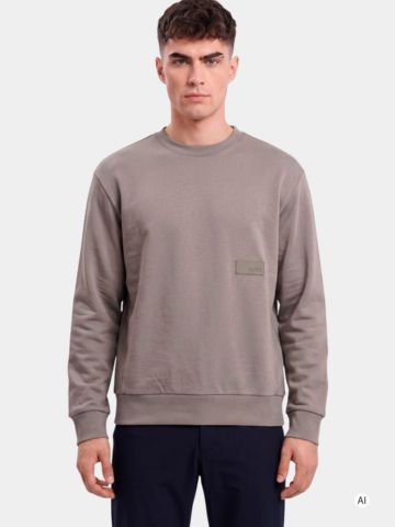 BOSS SW_Crewneck Stretch Midlayer taupe