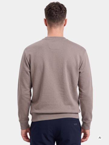 BOSS SW_Crewneck Stretch Midlayer taupe