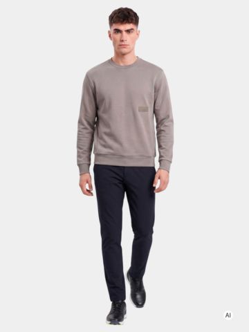 BOSS SW_Crewneck Stretch Midlayer taupe