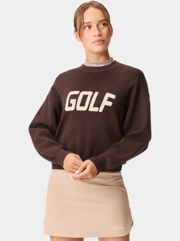 Macade Golf Oversized svetr, pletený, hnědý