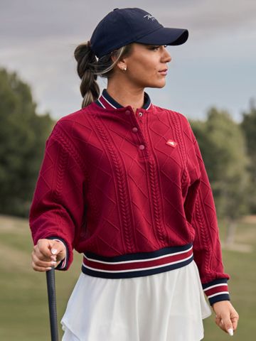 Macade Golf Bomber Pullover Shirt Sweatshirt beere