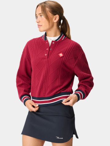 Macade Golf Bomber Pullover Shirt Sweatshirt beere
