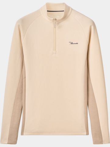 Macade Golf TX Course Quarter Zip Stretch Midlayer sand