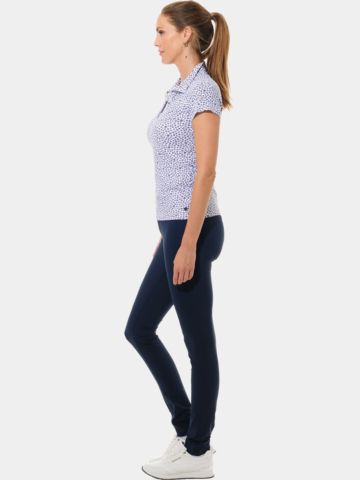 MDC Floral Print Halbarm Polo weiß