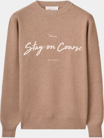 Macade Golf TX Intarsia Knit Crewneck Pullover Strick braun