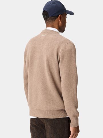 Macade Golf TX Intarsia Knit Crewneck Sweater, Brown