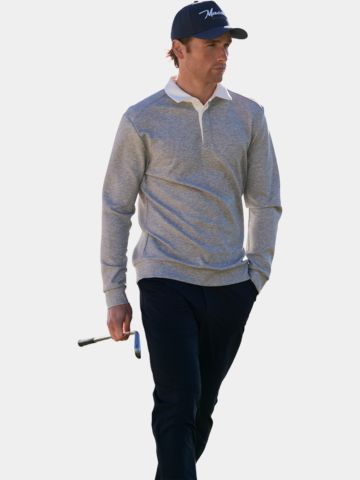 Macade Golf Blades Sweatshirt Langarm Polo grau