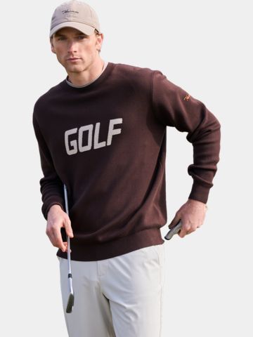 Macade Golf Crewneck Pullover Strick dunkelbraun