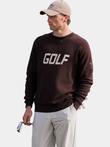 Macade Golf Crewneck Pullover Strick dunkelbraun