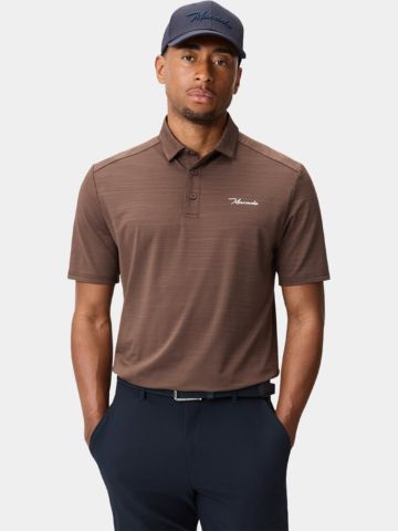 Macade Golf Flight Pebble polo s krátkým rukávem, tmavě hnědé