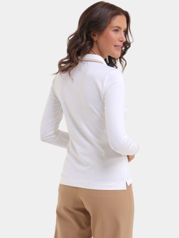 Chervo AMARTI Langarm Polo offwhite