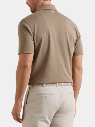 Peter Millar ALBATROSS COTTON-BLEND PIQUE Halbarm Polo beige