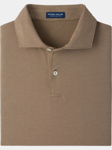 Peter Millar ALBATROSS COTTON-BLEND PIQUE Halbarm Polo beige