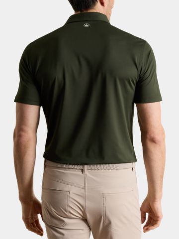Peter Millar ALBATROSS COTTON-BLEND PIQUE Halbarm Polo oliv
