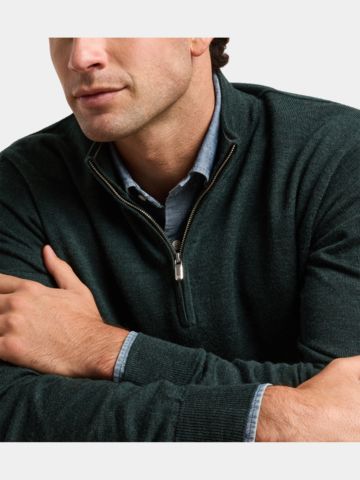 Peter Millar AUTUMN CREST QUARTER-ZIP Troyer Strick dunkelgrün