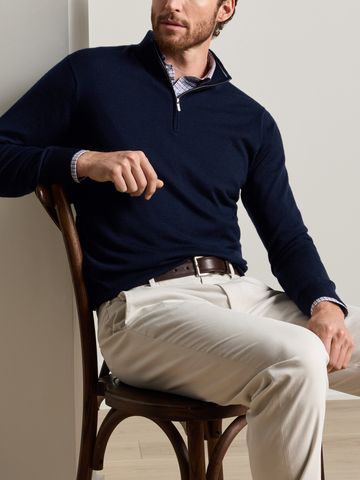 Peter Millar AUTUMN CREST QUARTER-ZIP Troyer Strick navy