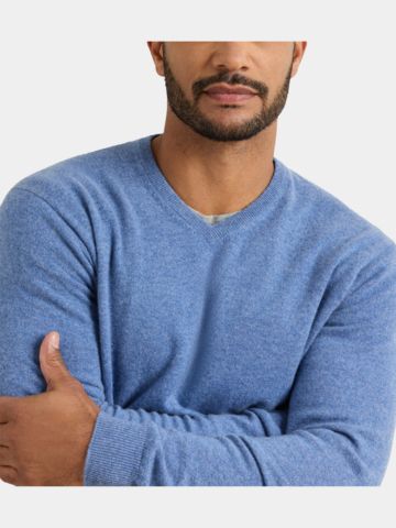 Peter Millar CROWN HERITAGE CASHMERE V NECK Strick Pullover hellblau