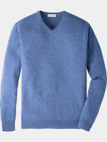 Peter Millar CROWN HERITAGE CASHMERE V NECK Strick Pullover hellblau