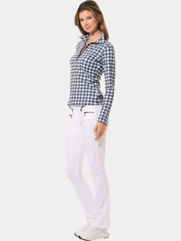 MDC Zip Langarm Polo navy