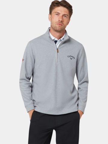 Callaway Odyssey Birdseye Jacquard Stretch Midlayer hellgrau