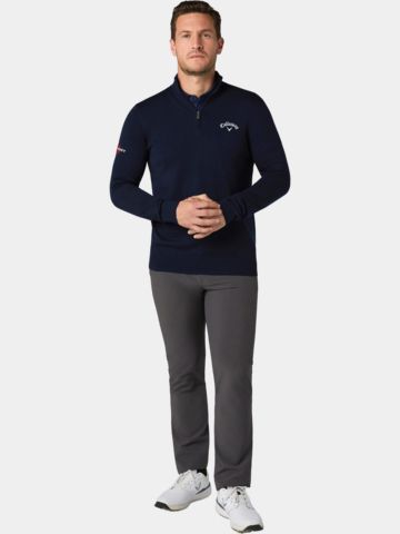 Callaway 1/4 Blended Merino Odyssey Troyer Strick navy