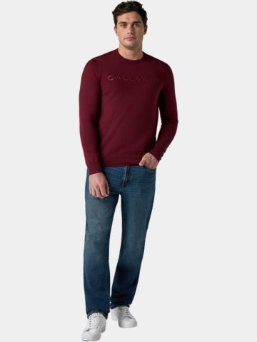 Callaway Legacy LS CREW LOGO SWEATER Svetr Pletený ČERVENÁ