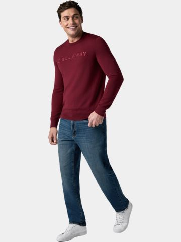 Callaway Legacy LS CREW LOGO SWEATER Svetr Pletený ČERVENÁ
