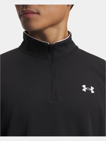 Under Armour MatchPlay 1/4 strečová střední vrstva na zip černá