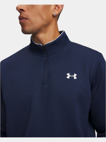 Under Armour MatchPlay 1/4 strečová střední vrstva na zip šedá