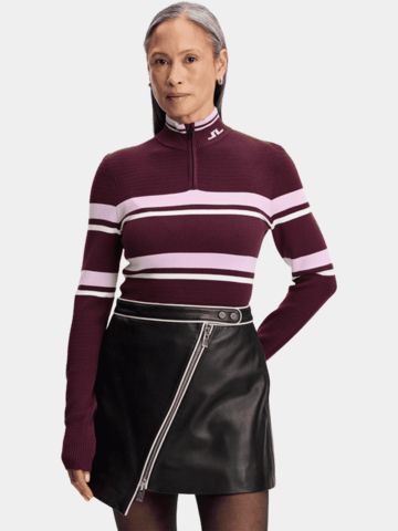 J.Lindeberg Ariadne Zip Troyer Strick bordeaux