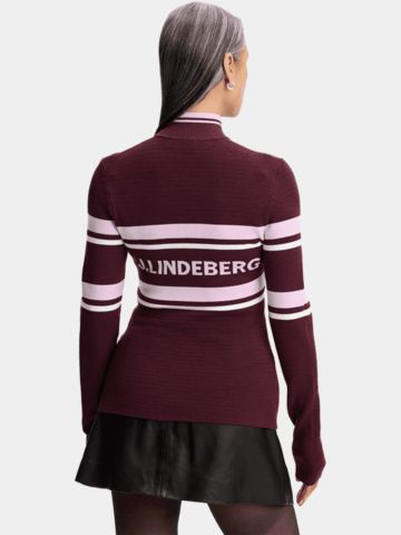 J.Lindeberg Ariadne Zip Troyer Strick bordeaux