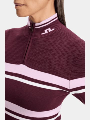 J.Lindeberg Ariadne Zip Troyer Strick bordeaux