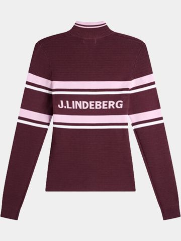 J.Lindeberg Ariadne Zip Troyer Strick bordeaux