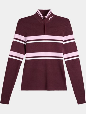 J.Lindeberg Ariadne Zip Troyer Strick bordeaux
