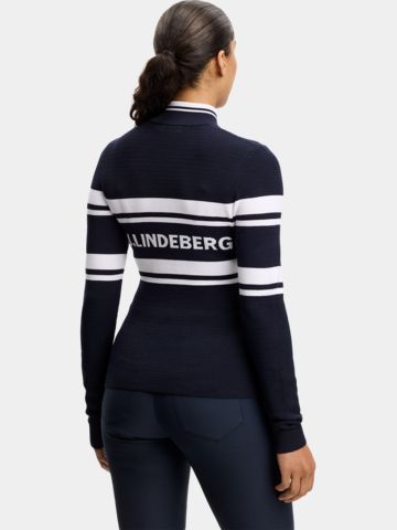 J.Lindeberg Ariadne Zip Troyer, pletený svetr, námořnická modrá