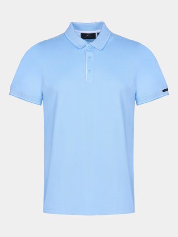 Daniel Springs Baumwoll Pique Halbarm Polo hellblau