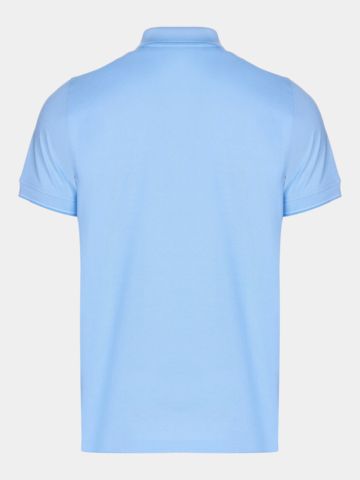 Daniel Springs Baumwoll Pique Halbarm Polo hellblau