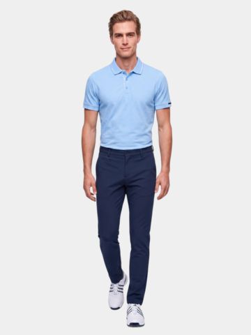 Daniel Springs Baumwoll Pique Halbarm Polo hellblau