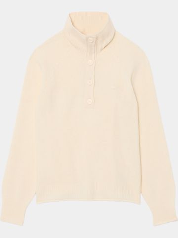 Lacoste HALF-ZIP Pullover Strick ecru
