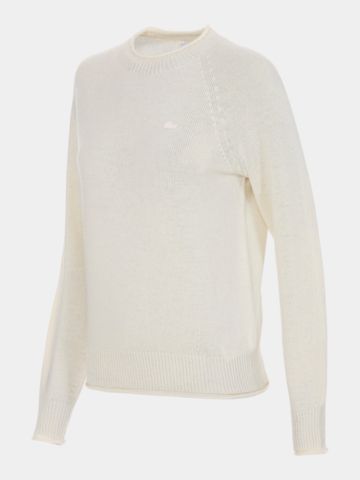 Lacoste Svetry s kulatým výstřihem – pletené ecru