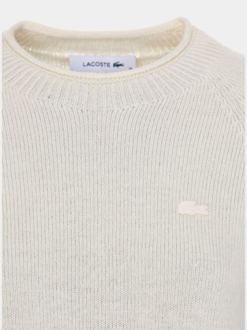 Lacoste Svetry s kulatým výstřihem – pletené ecru